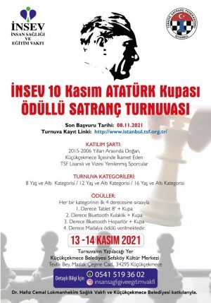 İNSEV 10 Kasım Atatürk Kupası Satranç Turnuvası Başvuruları